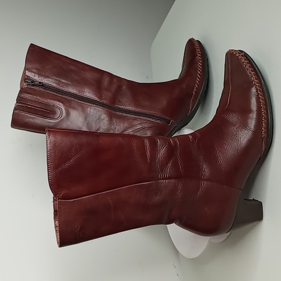 Pikolino Leather 1/2 Calf Boots w/Moccasin Toe Stitching -Spain -Brown-37/6.5 - Picture 2 of 16